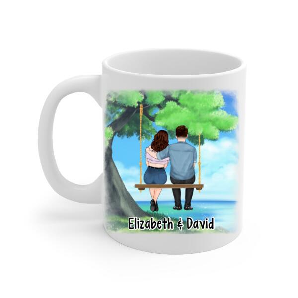 Personalized Mug, Couple And Kid Sitting On Tree Swing, You And Me We Got This, Gift For Family, Couple, Gift For Her, Gift For Him