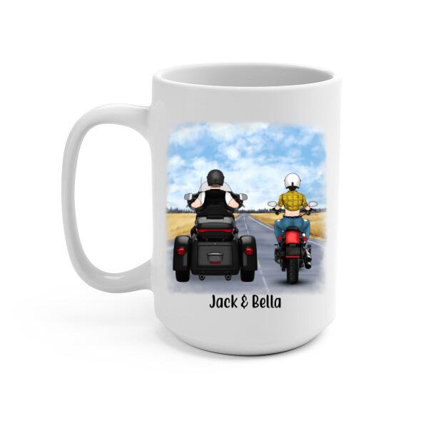 Couple Motorcycle Riding Partners - Personalized Mug For Him, For Her, Motorcycle Lovers