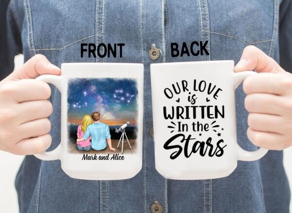 Couple with Zodiac Signs - Personalized Mug For Him, For Her, Astronomy Lovers