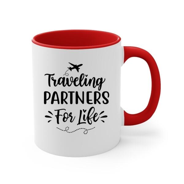 Up To 3 People Traveling Partners For Life - Personalized Mug For Friends, For Sister, Travel