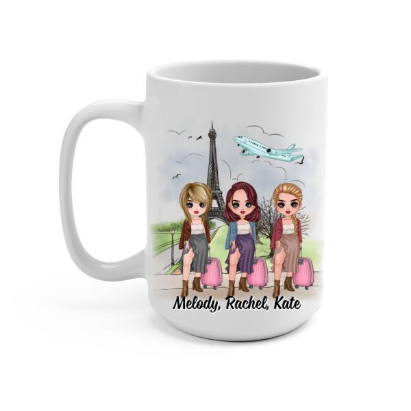 Up To 3 People Traveling Partners For Life - Personalized Mug For Friends, For Sister, Travel