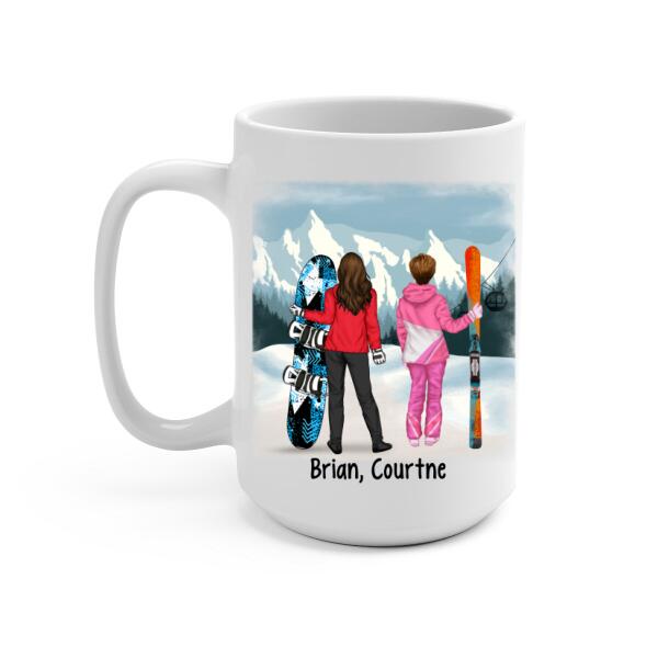 Life Is Better On The Slopes - Personalized Mug For Friends, For Sister, Skiing, Snowboarding