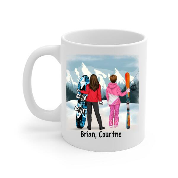 Life Is Better On The Slopes - Personalized Mug For Friends, For Sister, Skiing, Snowboarding