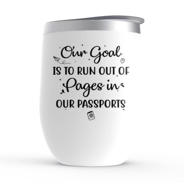 Traveling Girls - Personalized Wine Tumbler For Friends, For Sister, Travel