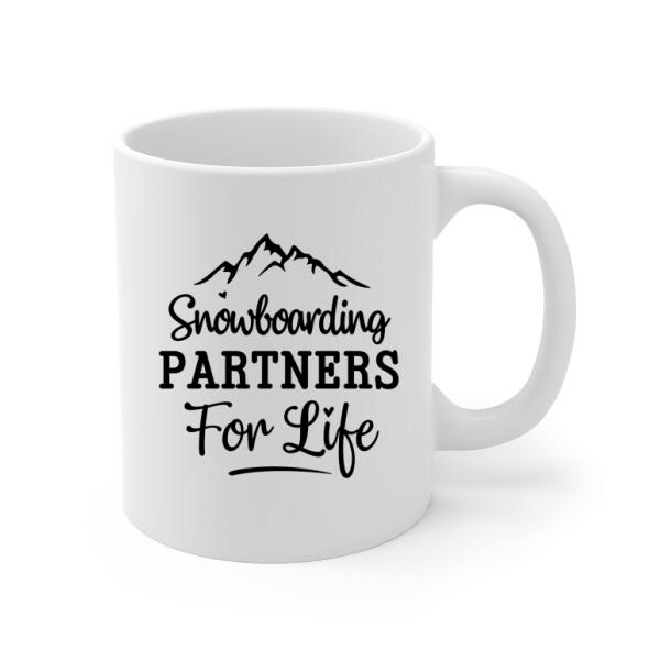 Personalized Mug, Snowboarding Partners - Couple, Friends, Sisters Gift, Gift For Snowboarders