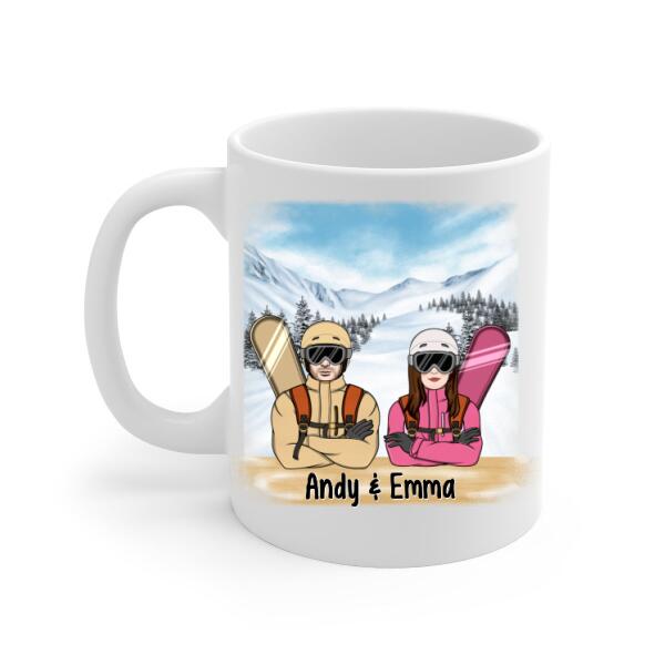 Personalized Mug, Snowboarding Partners - Couple, Friends, Sisters Gift, Gift For Snowboarders