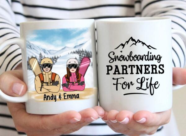 Personalized Mug, Snowboarding Partners - Couple, Friends, Sisters Gift, Gift For Snowboarders