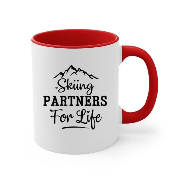 Personalized Mug, Skiing Partners For Life, Gift For Skiing Lovers, Couple, Friends