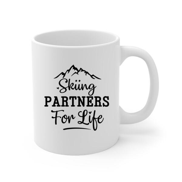 Personalized Mug, Skiing Partners For Life, Gift For Skiing Lovers, Couple, Friends