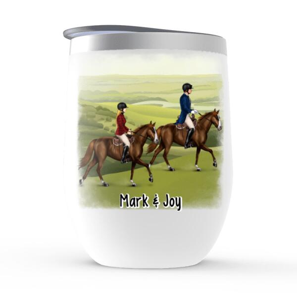 Life Is A Beautiful Ride - Personalized Wine Tumbler For Couples, For Friends, Horse Lovers