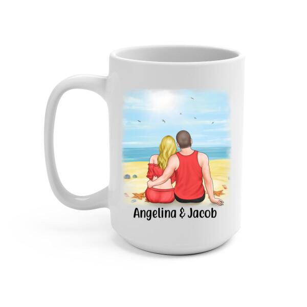 Couple at Beach I Love You to the Beach and Back - Personalized Mug For Him, For Her