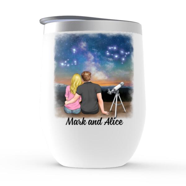 I Love You More Than All The Stars - Personalized Wine Tumbler For Couples, For Astronomy Lovers