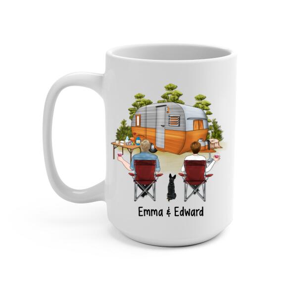 To My Wife Camping Couple With Dogs - Personalized Mug For Him, Her, Camping, Dog Lovers