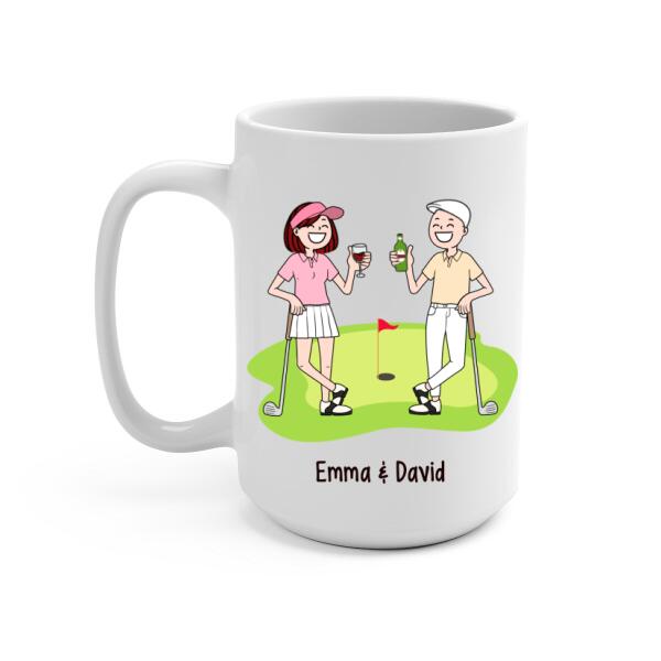 Golf Drinking Partners - Personalized Mug For Couples, For Her, For Him, For Friends, Golf