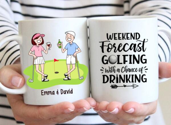 Golf Drinking Partners - Personalized Mug For Couples, For Her, For Him, For Friends, Golf