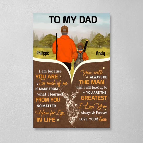 To My Dad - Personalized Gifts Custom Hunting Canvas for Dad, for Him, Hunting Lovers