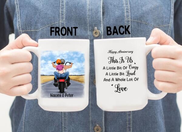 Personalized Mug, Anniversary Gift for Motorcycle Couples, Wedding Anniversary