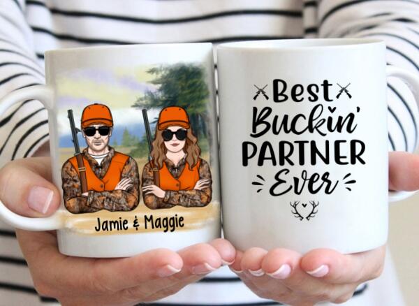 Best Buckin' Partners Ever - Personalized Mug For Couples, For Him, For Her, Hunting