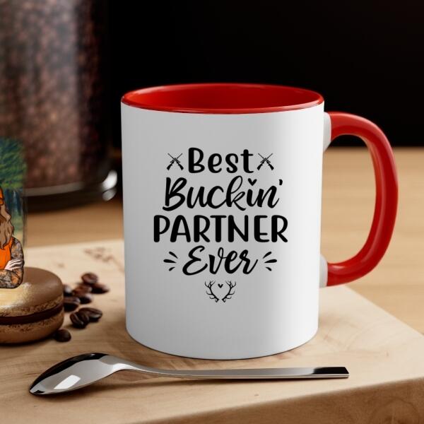 Best Buckin' Partners Ever - Personalized Mug For Couples, For Him, For Her, Hunting