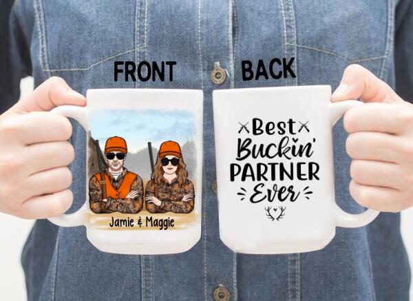 Best Buckin' Partners Ever - Personalized Mug For Couples, For Him, For Her, Hunting