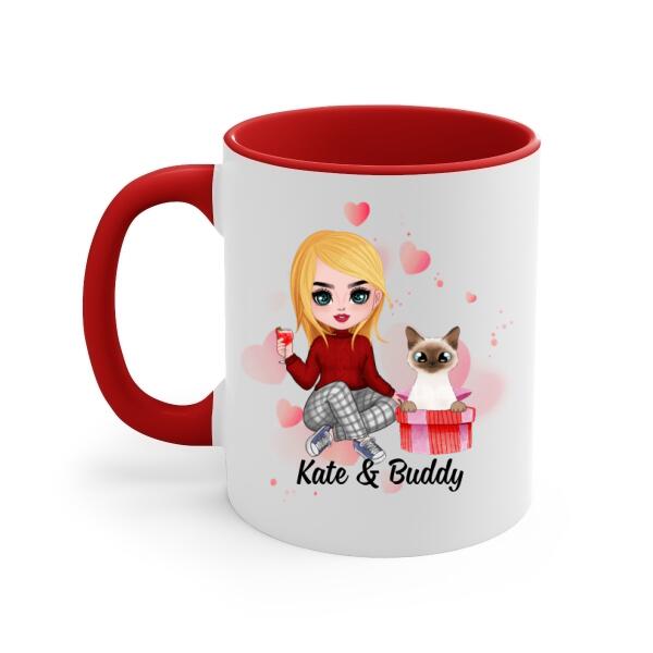 My Cat Is My Valentine - Personalized Mug For Cat Mom, Cat Dad, Valentine's Day