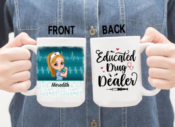 Up To 3 Chibi Nurse Squad - Personalized Mug For Her, Coworkers, Nurse