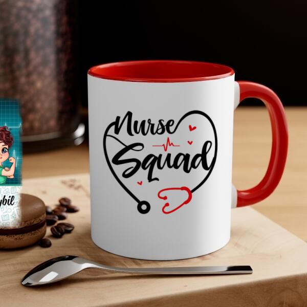 Up To 3 Chibi Nurse Squad - Personalized Mug For Her, Coworkers, Nurse