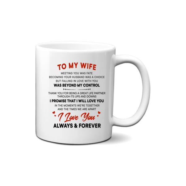 To My Wife Meeting You Was Fate - Personalized Mug For Couples, Her, Horse Lovers