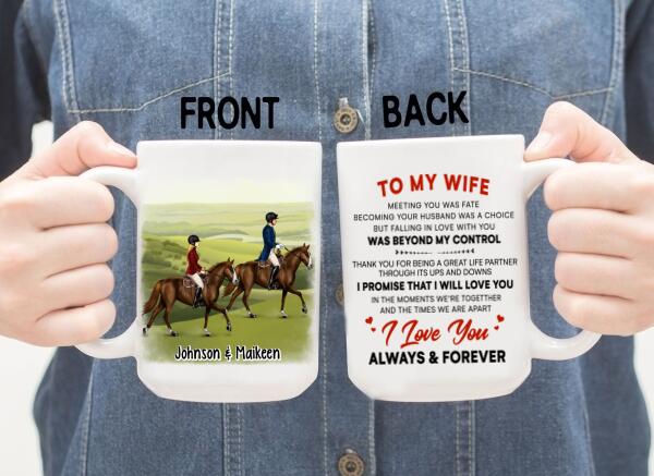 To My Wife Meeting You Was Fate - Personalized Mug For Couples, Her, Horse Lovers