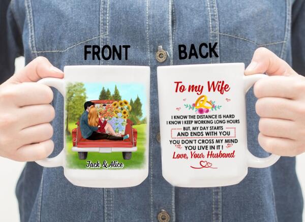 To My Wife My Day Starts And Ends With You - Personalized Mug For Couples, Her, Valentine's Day