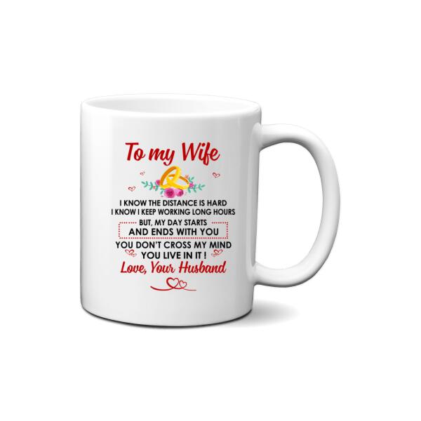 To My Wife My Day Starts And Ends With You - Personalized Mug For Couples, Her, Valentine's Day