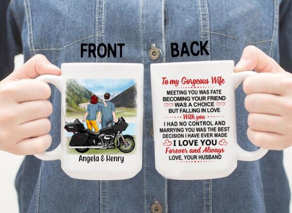 To My Wife Marrying You Was The Best Decision - Personalized Mug For Couples. For Her, Motorcycle Lovers