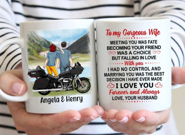 To My Wife Marrying You Was The Best Decision - Personalized Mug For Couples. For Her, Motorcycle Lovers