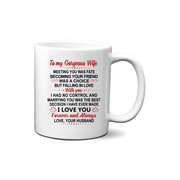 To My Wife Marrying You Was The Best Decision - Personalized Mug For Couples. For Her, Motorcycle Lovers