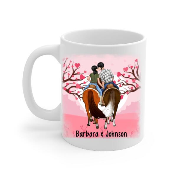 Couples Who Ride Together Stay Together - Personalized Mug For Couples, Horseback Riding, Horse Lovers