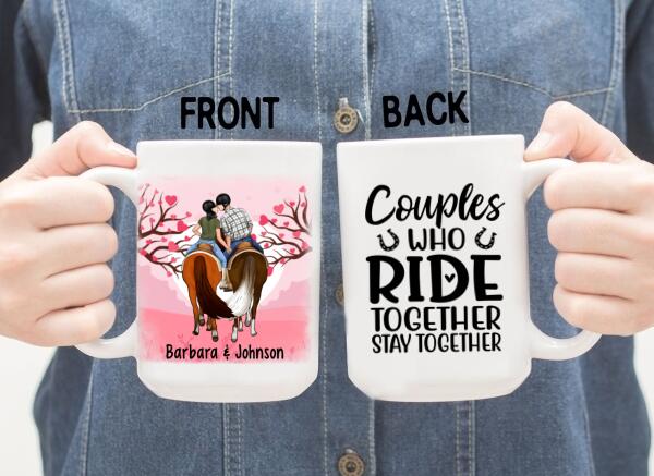 Couples Who Ride Together Stay Together - Personalized Mug For Couples, Horseback Riding, Horse Lovers