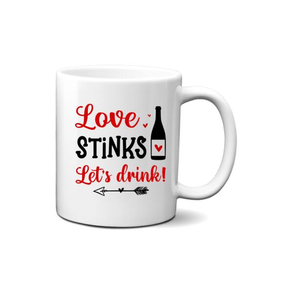 Up To 3 Chibi Love Stinks Let's Drink - Personalized Mug For Her, Valentine's Day