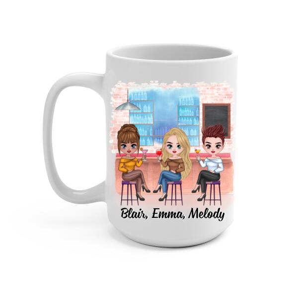 Up To 3 Chibi Love Stinks Let's Drink - Personalized Mug For Her, Valentine's Day