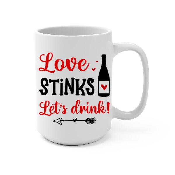 Up To 3 Chibi Love Stinks Let's Drink - Personalized Mug For Her, Valentine's Day