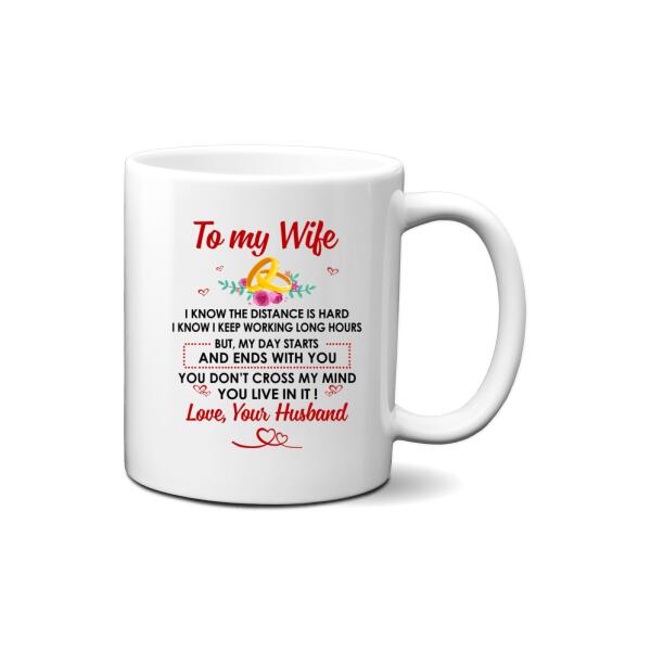 To My Wife You Live In My Mind - Personalized Mug For Couples, For Her