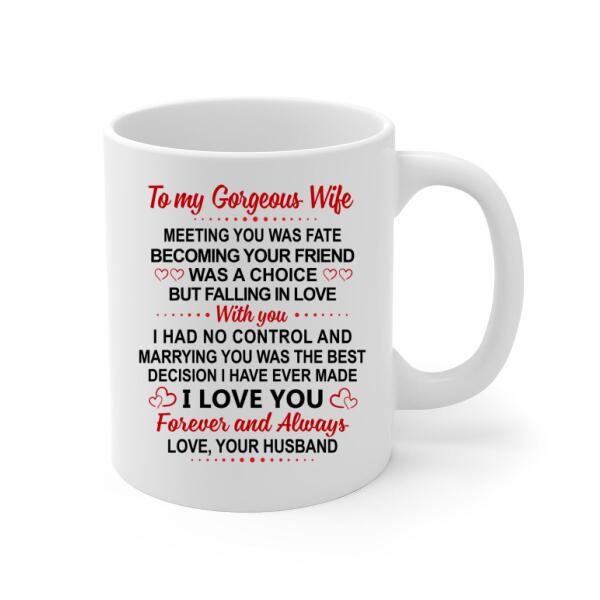 To My Wife Love You Forever And Always - Personalized Mug For Couples, Her