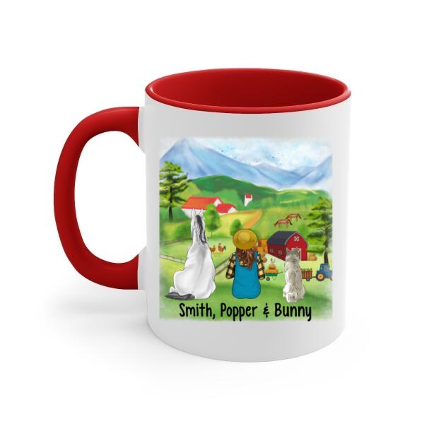 Dogs And Horses Make Me Happy - Personalized Mug For Her, Farmer