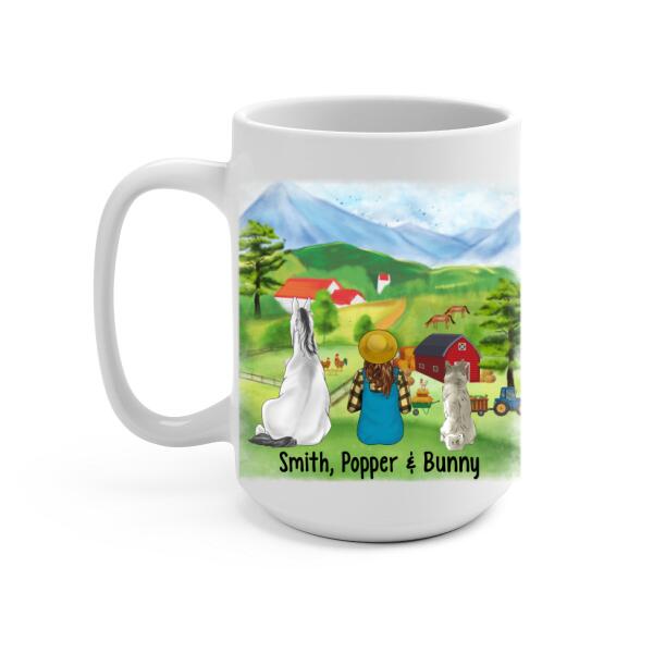 Dogs And Horses Make Me Happy - Personalized Mug For Her, Farmer