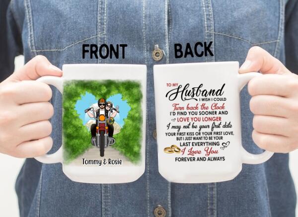 To My Husband - Personalized Gifts Custom Motorcycle Mug For Him For Couples For Him, Motorcycle Lovers