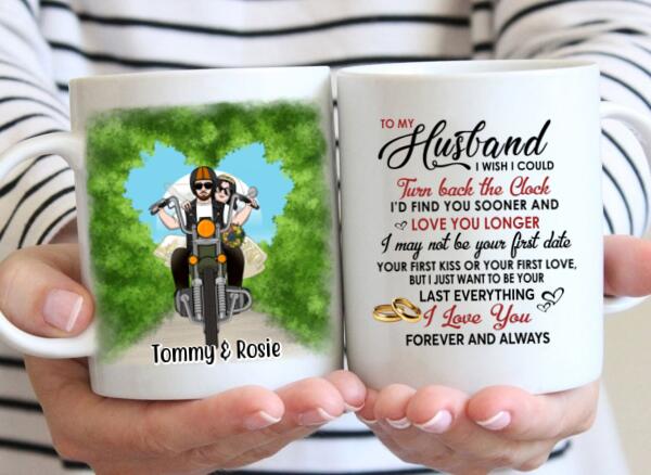 To My Husband - Personalized Gifts Custom Motorcycle Mug For Him For Couples For Him, Motorcycle Lovers