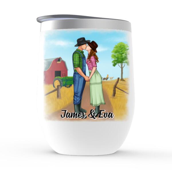 I Vow To Always Love You - Personalized Wine Tumbler For Couples, For Her, For Him, Farmer