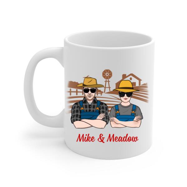 Older Couple Annoying Each Other For - Personalized Mug For Couples, Her, Him, Farmer, Anniversary