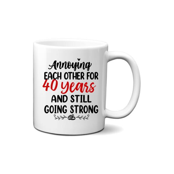 Older Couple Annoying Each Other For - Personalized Mug For Couples, Her, Him, Farmer, Anniversary