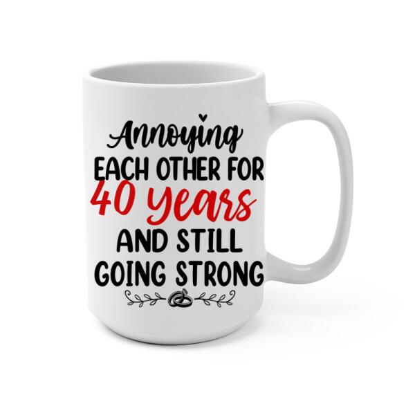 Older Couple Annoying Each Other For - Personalized Mug For Couples, Her, Him, Farmer, Anniversary