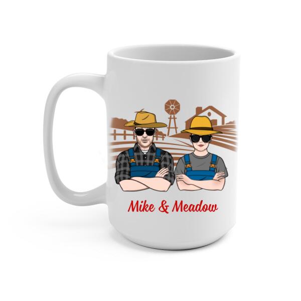 Older Couple Annoying Each Other For - Personalized Mug For Couples, Her, Him, Farmer, Anniversary